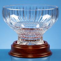 Thumbnail for 22cm Lead Crystal Heeled Presentation Bowl on a Mahogany Base